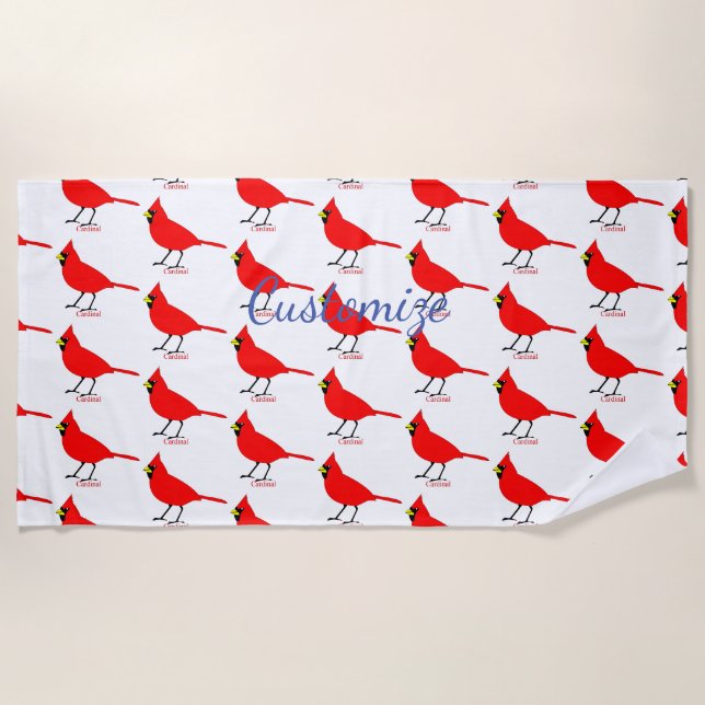 Roter Kardinals-Vogel Thunder_Cove Strandtuch (Vorderseite)