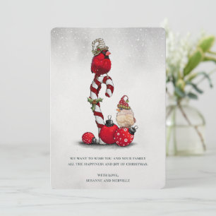 Roter Kardinalvogel Aquarell Winter Weihnachten