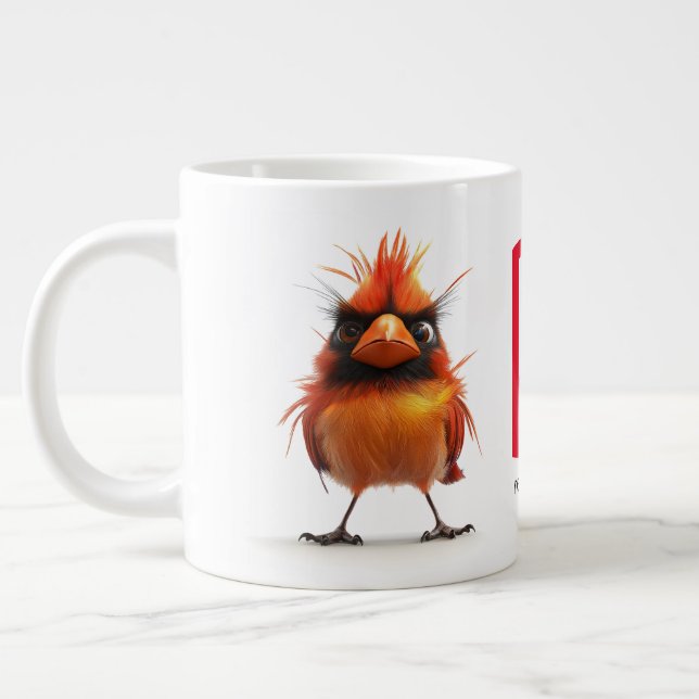 Roter Kardinalvogel Jumbo-Tasse (Links)