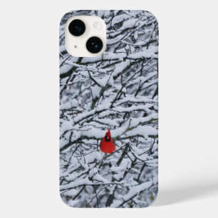Roter Kardinalvogel Winter Schnee Handyhülle Kunst Case-Mate iPhone 14 Hülle