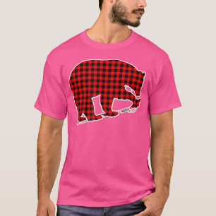 Roter Karierter Bär 1703 T-Shirt