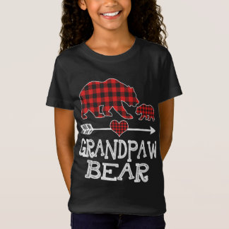 Roter Karierter Grandpaw Bär eine Cube Matching Bu T-Shirt