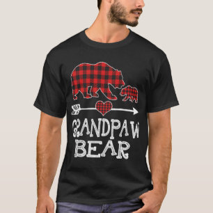 Roter Karierter Grandpaw Bär eine Cube Matching Bu T-Shirt