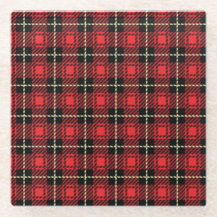 Roter karierter Hintergrund Glasuntersetzer