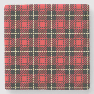 Roter karierter Hintergrund Steinuntersetzer