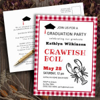 Roter Karierter Krawfisch Boil GRAD Party Einladun