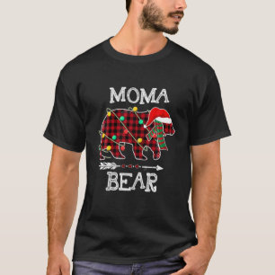 Roter Karierter Moma Bär Matching Pajama Family Bu T-Shirt