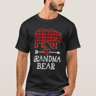 Roter Karierter Oma Bär Matching Pajama Family T-Shirt