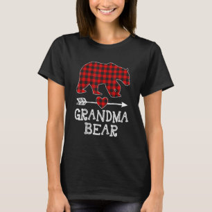 Roter Karierter Oma Bär Matching Pajama Family T-Shirt