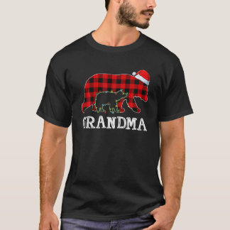 Roter Karierter Oma-Bär T-Shirt