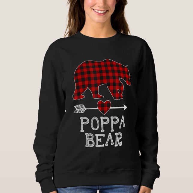 Roter Karierter Poppa Bär passt Pajama Familie 2 Sweatshirt (Vorderseite)