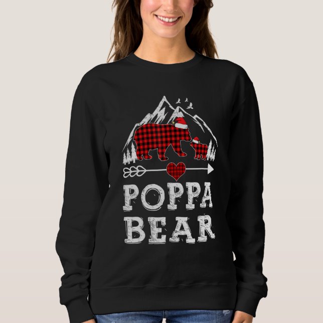 Roter Karierter Poppebär passt Pajama-Familie Sweatshirt (Vorderseite)