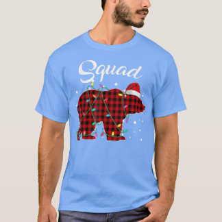 Roter Karierter Squad Bär Matching Buffalo Pajama T-Shirt