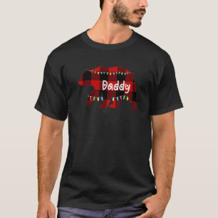 Roter karierter Stepdad-Büffel passend Familienpaj T-Shirt