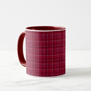 Roter karierter Tartan Tasse