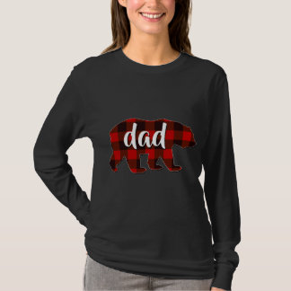 Roter Karierter Vater Buffalo Matching Family Papa T-Shirt