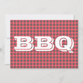 Roter Karo Karierte GRILLEN Einladung