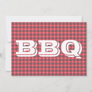 Roter Karo Karierte GRILLEN Einladung