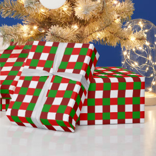Roter Karo mit Kacheln Geschenkpapier