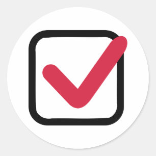 Roter Karo Runder Aufkleber