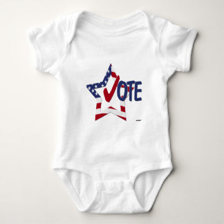 Roter Karo STIMMEN mit US-Flaggenstern Baby Strampler
