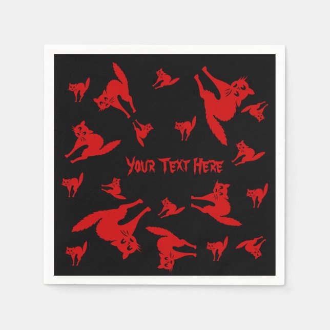 roter Katzenspinner Serviette (Vorderseite)