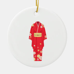 Roter Kimono Keramik Ornament