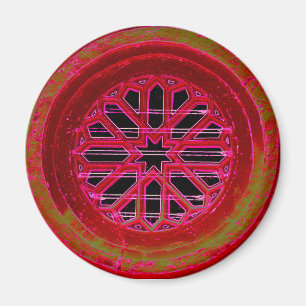 roter Kirchenfenstermagnet Magnet