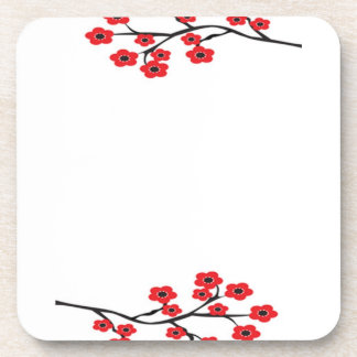 Roter Kirschblüten-Korken-Untersetzer Untersetzer