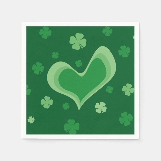 Roter Klee St Patrick's Day Party Servietten (Vorderseite)