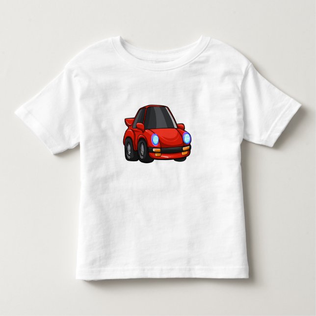 Roter Kleinwagen Cartoon - Wählen Sie die Hintergr Kleinkind T-shirt (Vorderseite)