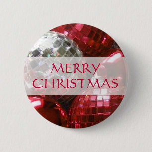 Roter Knopf der Flitter-"frohen Weihnachten" Button