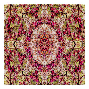 Roter Knospen-Mandala... Poster