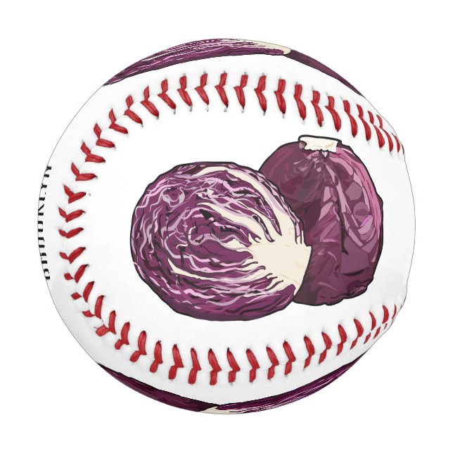 Roter Kohl Cartoon Abbildung Baseball (Vorderseite Links)
