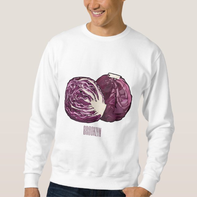 Roter Kohl Cartoon Abbildung Sweatshirt (Vorderseite)