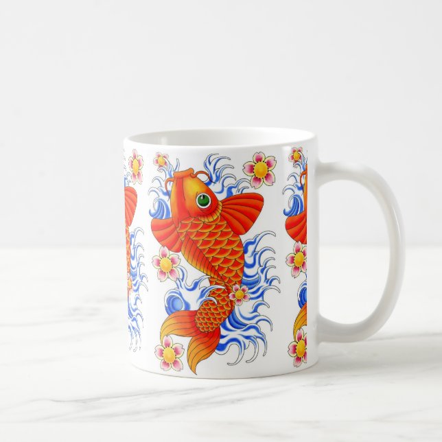 ROTER KOI FISCH-ENTWURF TASSE (Rechts)