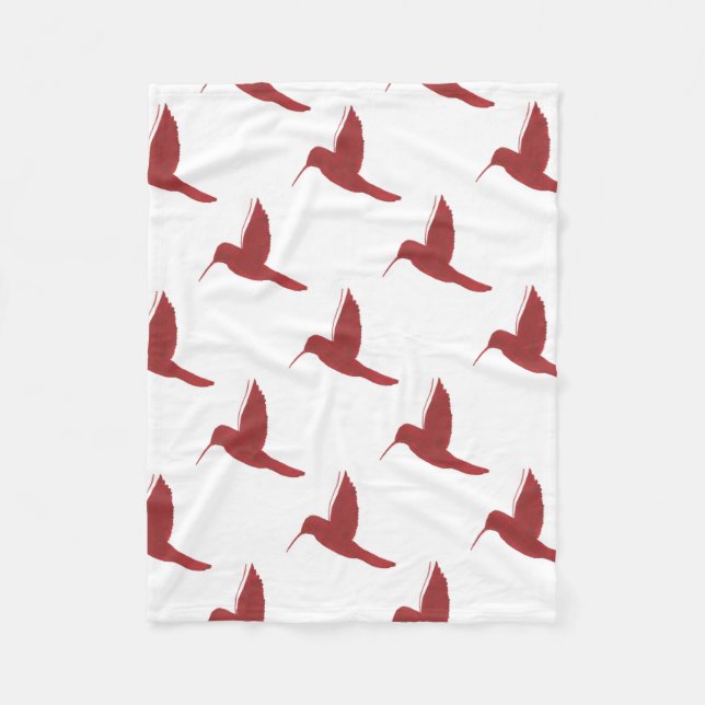 Roter Kolibri Fleecedecke (Vorderseite)