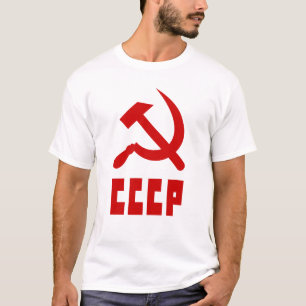 Roter Kommunist CCCP Russischer Hammer und Sichel T-Shirt