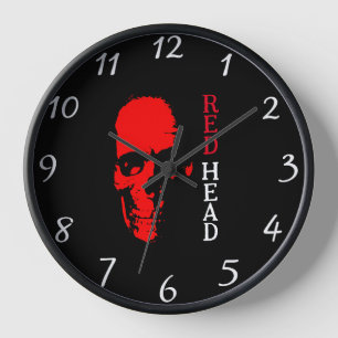 Roter Kopf Wanduhr