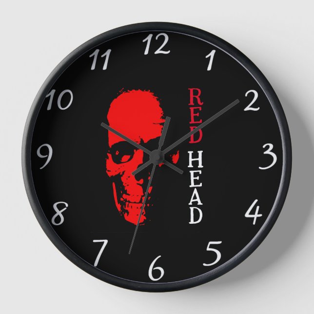 Roter Kopf Wanduhr (Vorderseite)