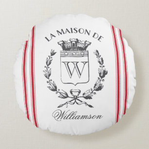 Roter Körner Sack Custom Familienwappen Rundkissen Rundes Kissen