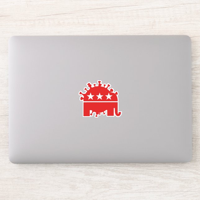 Roter Koronavirus Elephant 2020 Aufkleber (Computer)