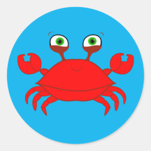Roter Krabbenaufkleber Runder Aufkleber