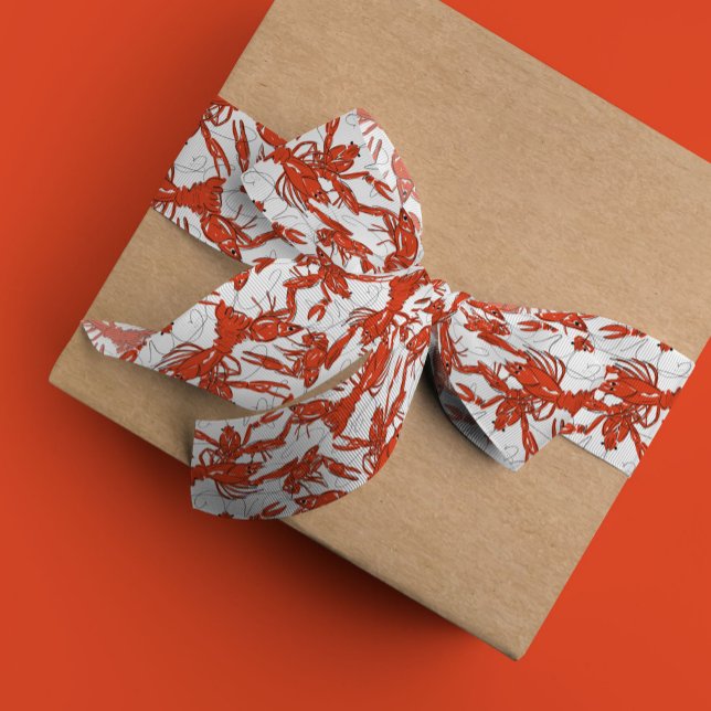 Roter Kraubfisch Ripsband (Red boiled crawfish ribbon)