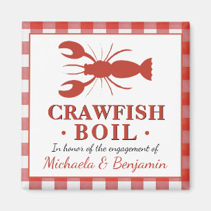 Roter Krawfisch Boil Seafood Party Verlobung Picni Magnet