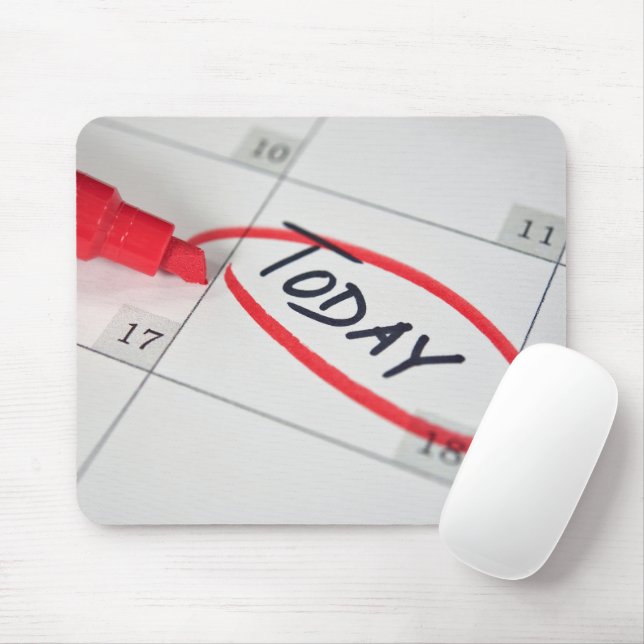 Roter Kreis auf dem Kalender Mousepad (Mit Mouse)