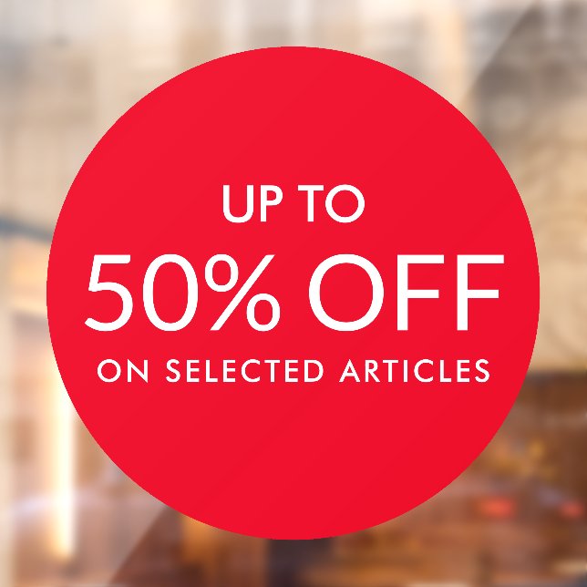 Roter Kreis Bis zum benutzerdefinierten %-Verkäufe Fensteraufkleber (Blatt 2)