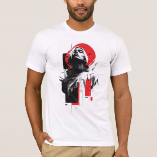 Roter Kreis Glitch-Porträt T-Shirt