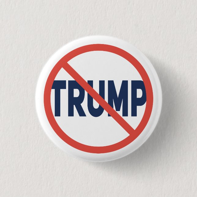 Roter Kreis kein Zeichen für eine antiTrump-politi Button (Vorderseite)