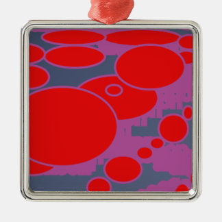 Roter Kreis und dunkelblaue lila abstrakte Kunst Silbernes Ornament